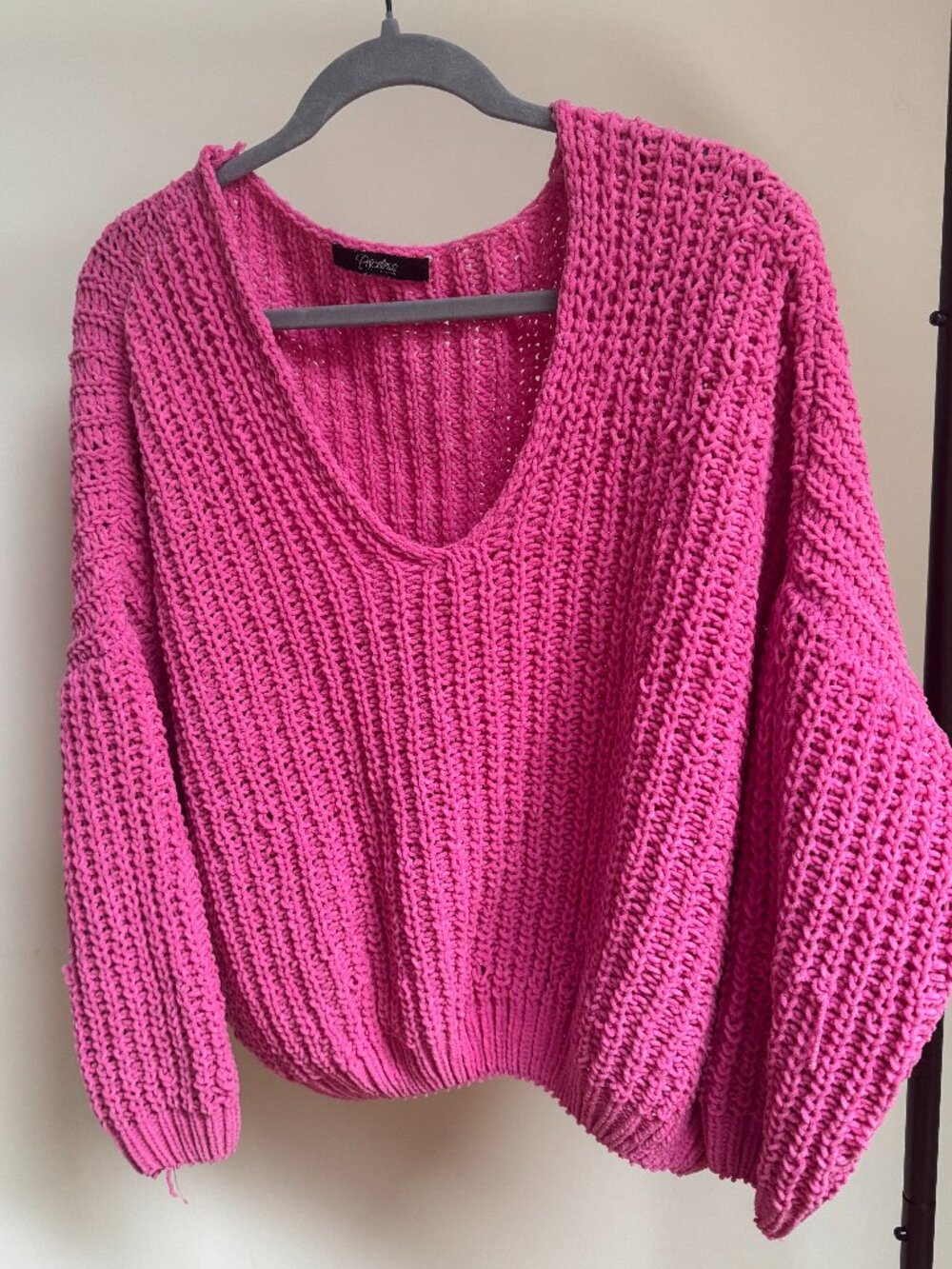 Hot Pink Oversized Knit Sweater